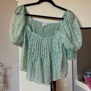 For love and lemons blue heart blouse